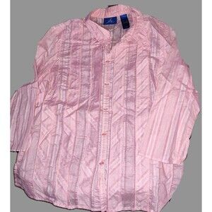 JH Collectibles Pink Half Sleeve Button Up Blouse - size L